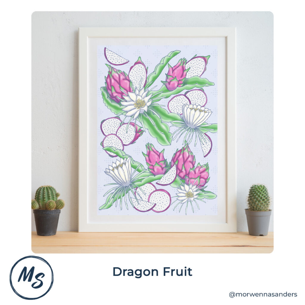Framed Art Print of "Dragon Fruit"