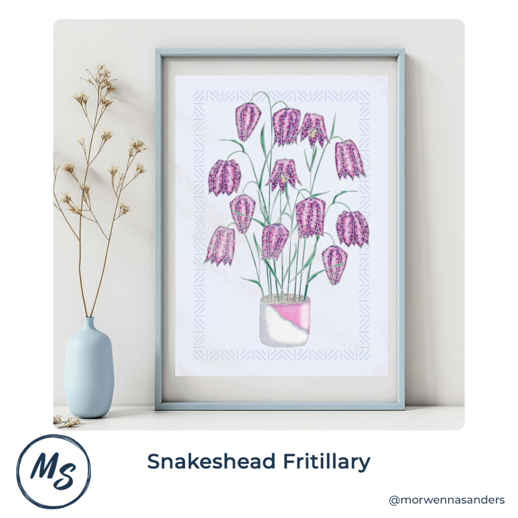 Framed Art Print of "Snakeshead Fritillary"