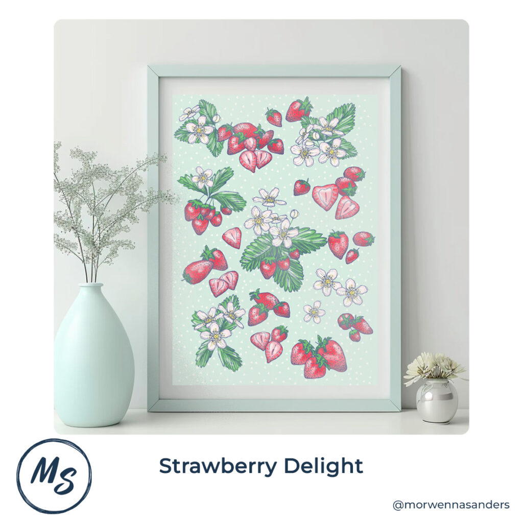 Framed Art Print of "Strawberry Delight"