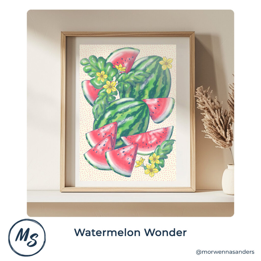 Framed Art Print of "Watermelon Wonder"